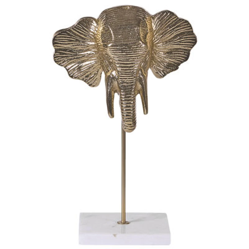 Image of Beliani Figurine Elephant Kaso Metal Gold