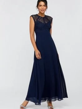 Image of Monsoon Lolita Lace Maxi Dress - Navy, Size 6, Women