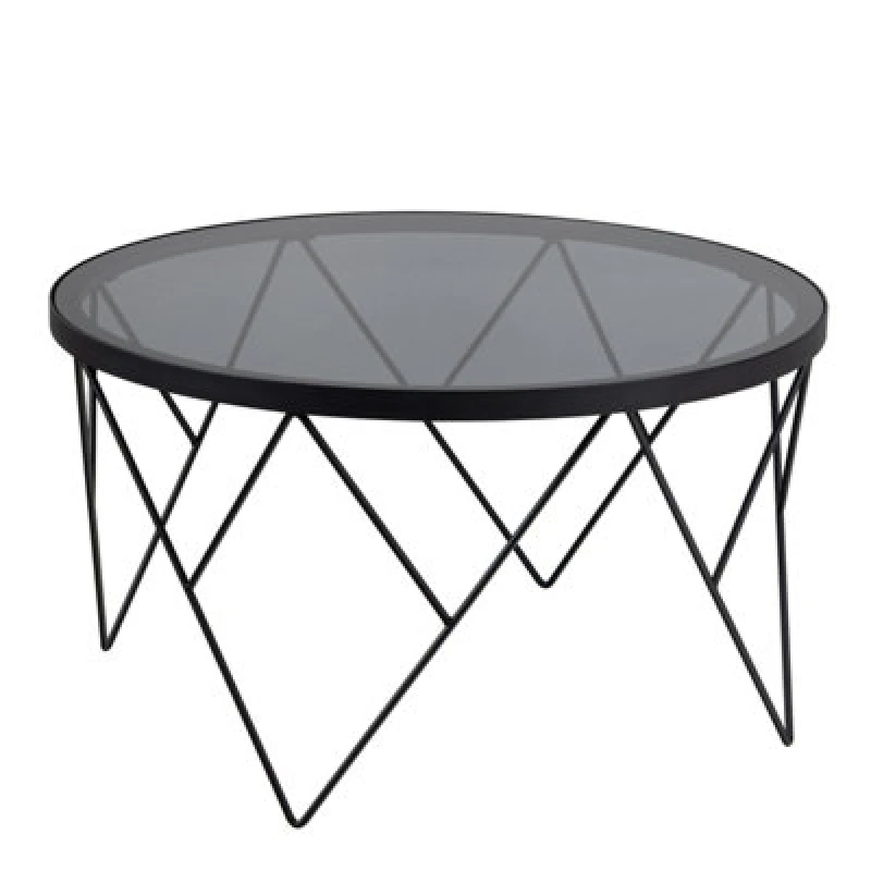 Image of Furniture To Go Halstow Coffee Table In Black With Smoked Glass Top