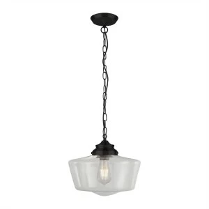 Image of 1 Light Pendant Black, Glass, E27