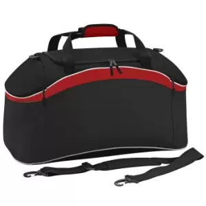 image of BagBase Teamwear Sport Holdall / Duffle Bag (54 Litres) (One Size) (Black/ Classic Red/ White)