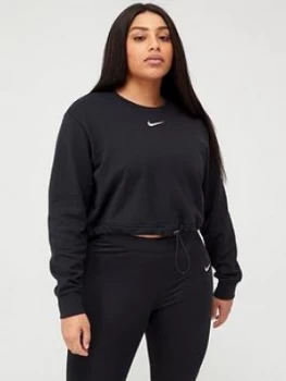 image of Nike NSW Swoosh Sweatshirt (Curve) - Black, Size 18-20=1X, Women