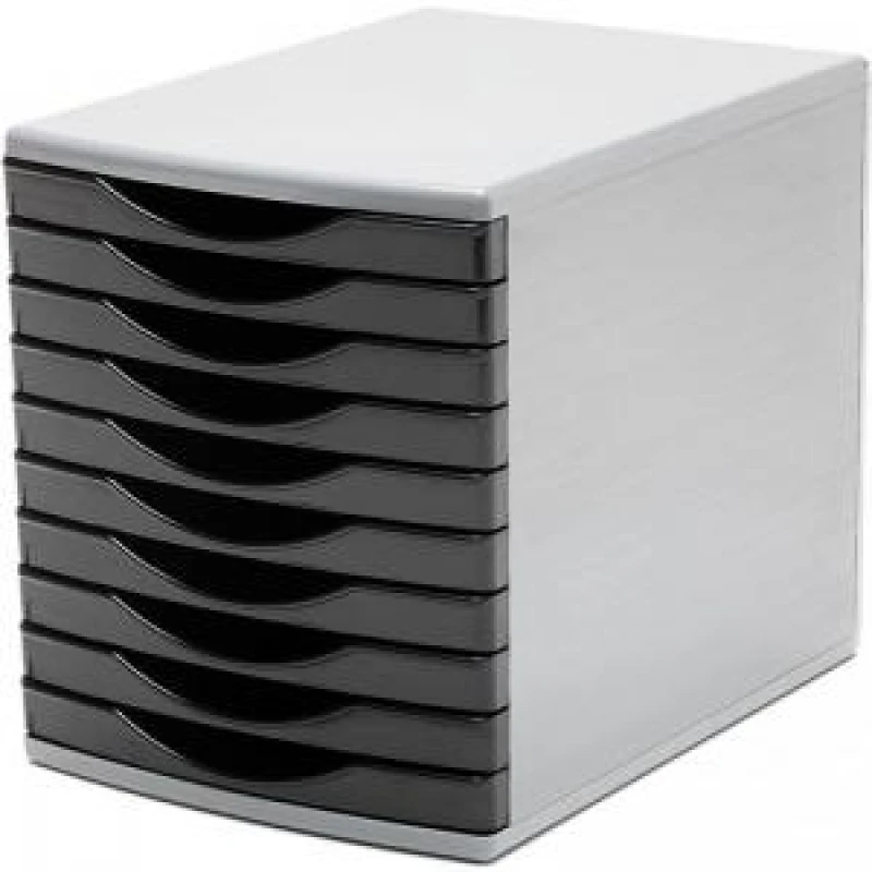 Image of Deflecto Deflecto Classic A4 Desktop Drawer Organiser 10 Drawers - 10 x 30mm Drawer Tower Unit Black - CP149YTBLK CP149YTBLK