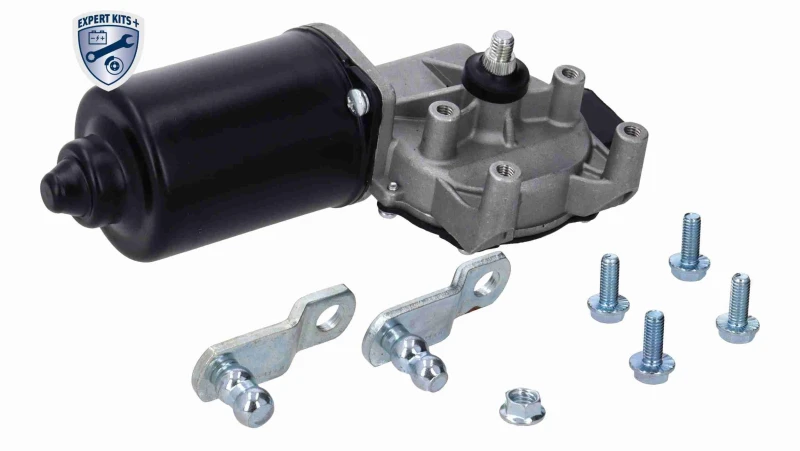 Image of VEMO V10-07-0013 Wiper Motor EXPERT KITS +, Front, for left-hand drive vehicles, with fastening/mounting material Wiper Motor (295)