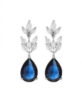 image of Jon Richard Silver Blue Drop Earring