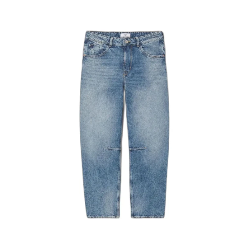 Image of Le Temps des cerises Wide Leg Jeans For Her Le Temps des cerises Madie Leder Bleu Female 28