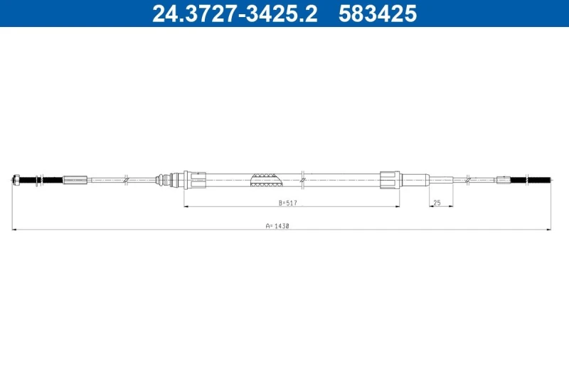Image of Handbrake cable ATE 24.3727-3425.2