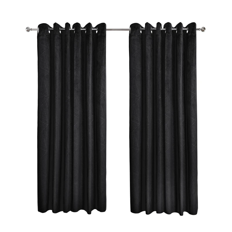 Image of Emma Barclay Midnight - Velvet Blackout Curtains Eyelet Blackout Curtains 66x54in Black 39120903003