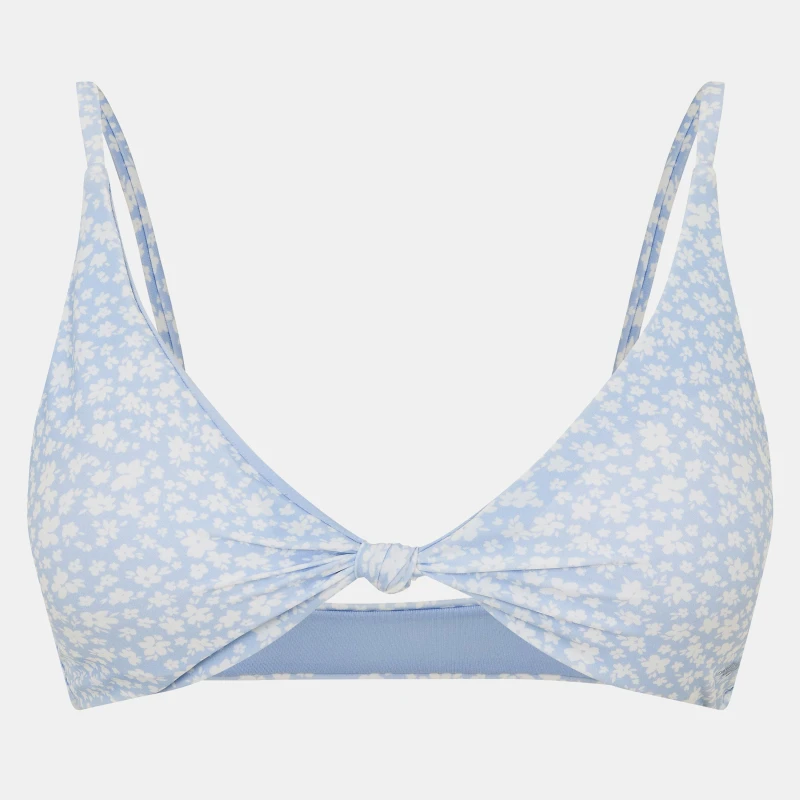 Image of Jack Wills Knot Front Bikini Top Balconette Bikinis 6 (2XS) Blue 35076803270