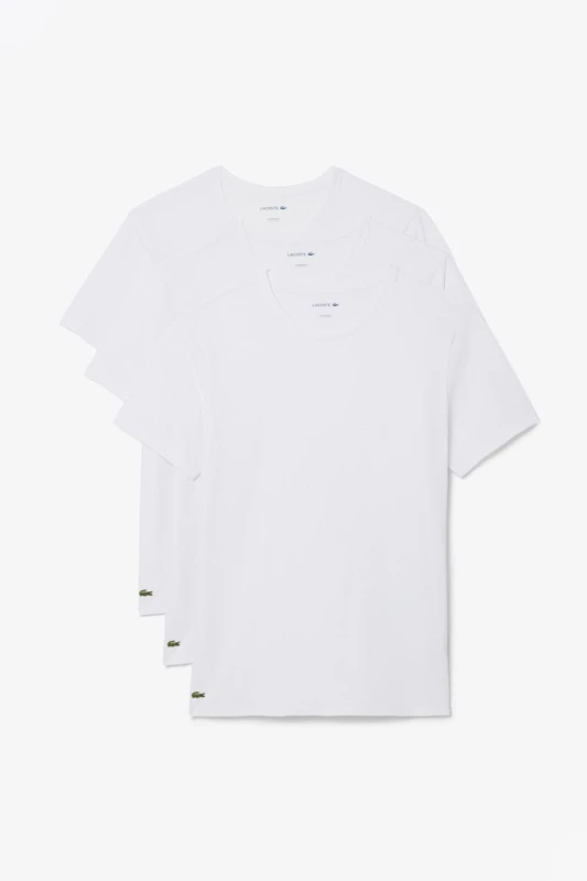 Image of Lacoste 3 Pack Crew Lounge T-Shirts White M