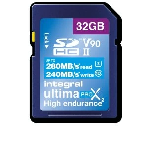 Image of Integral 32GB SD Card UHS II SDHC Cl10 UHS 2 U3 R-280 W-240 Mb/S