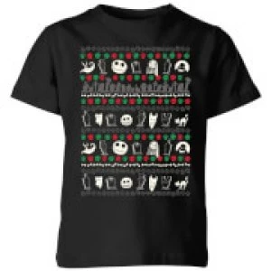 Image of The Nightmare Before Christmas Jack Sally Zero Faces Kids T-Shirt - Black - 11-12 Years