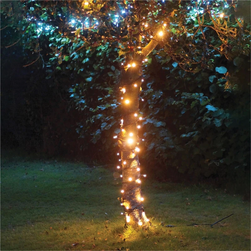 Image of EAGLE-CON 5m Easy-Connect Copper Gold 40 LED String Lights With Interconnectable Black Rubber Cable ELV-882159