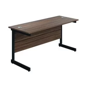 Image of Jemini Rectangular Single Upright Cantilever Desk 1600x600x730mm Dark