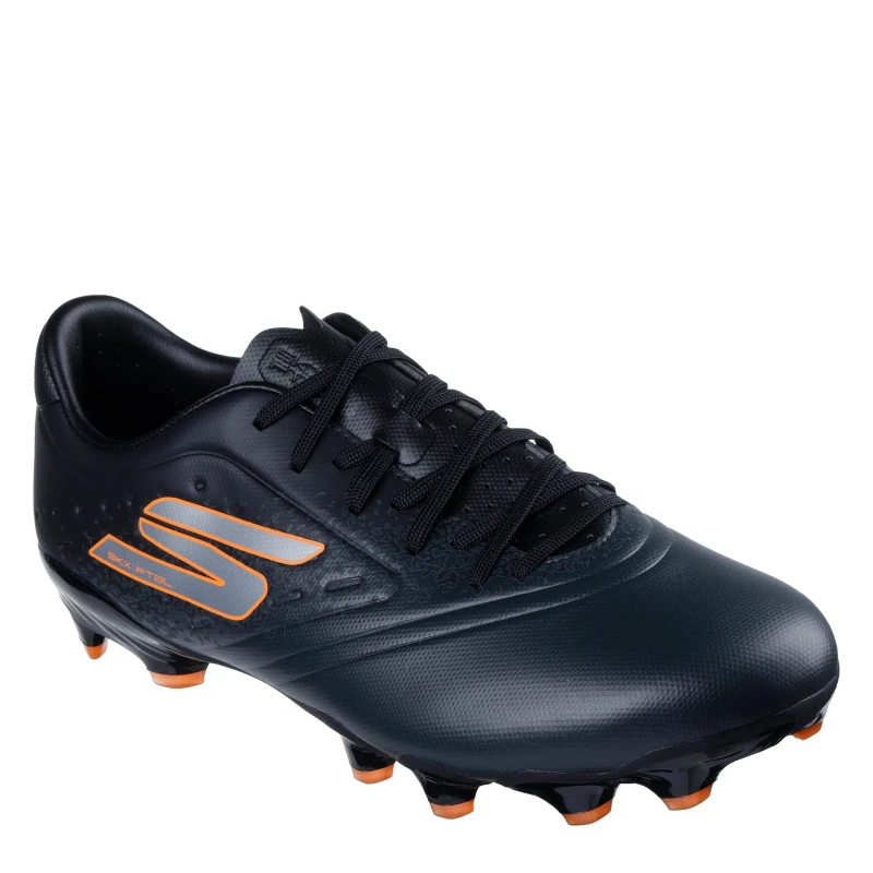 Image of Skechers Razor Adults Academy Firm Ground Football Boots Black/Orange male 6 (39.5)