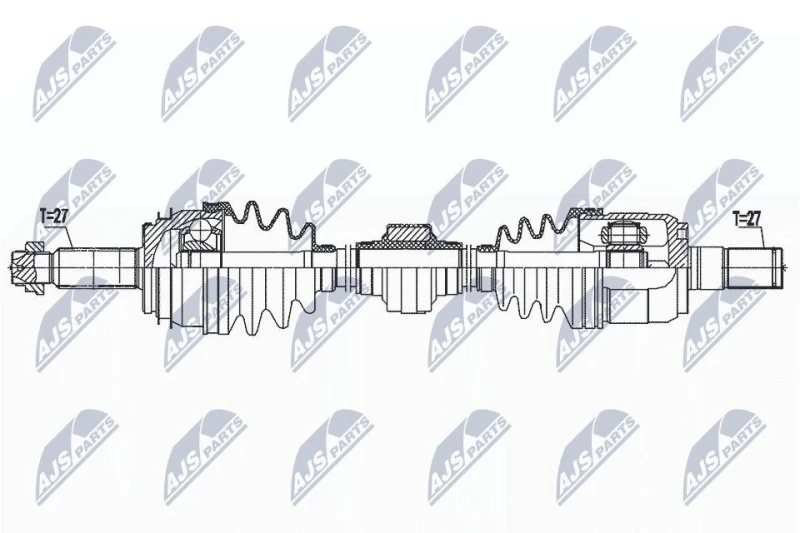 Image of NTY NPW-HY-620 Drive shaft 6-Speed Automatic Transmission, Front Axle Right Drive Shaft (13)