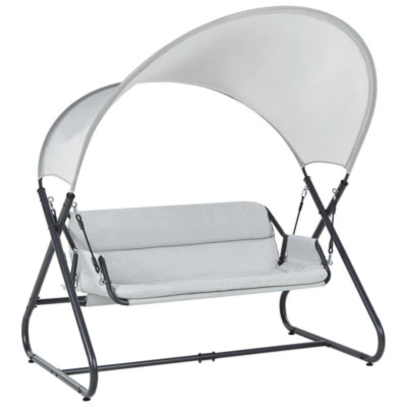 Image of Beliani Patio Swing Solagna Metal Light Grey
