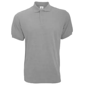 B&C Safran Mens Polo Shirt / Mens Short Sleeve Polo Shirts (M) (Heather Grey)