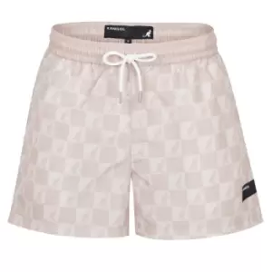 image of Kangol Chequered Swim Shorts Mens - Black