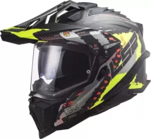 Image of LS2 MX701 Explorer C Extend Carbon Motocross Helmet, black-yellow Size M black-yellow, Size M