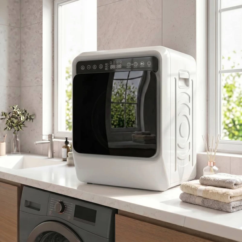 Image of HOMCOM 5kg Vented Tumble Dryer, 1000W Compact Front Tumble Dryer, White White Unisex