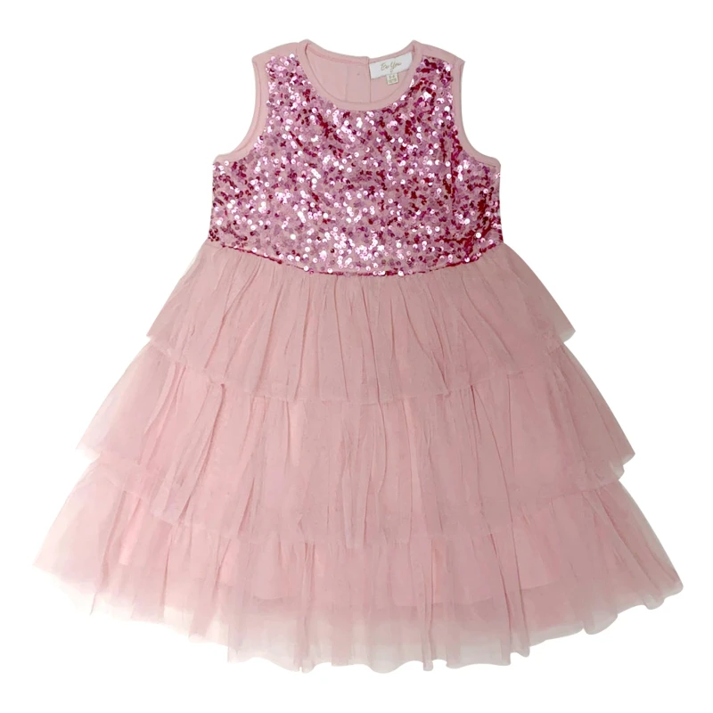 Image of Be You Younger Girl Tulle Occasion Dress - Pink Pink 1 - 2 Years