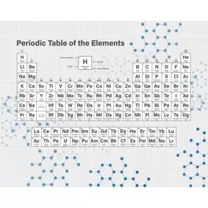 Image of Periodic Table Grey Wall Mural - 3.5m x 2.8m