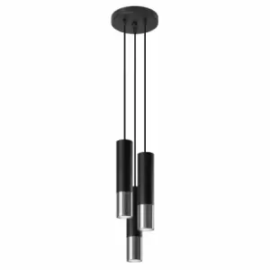 Image of Sollux Pendant Lamp Loopez 3P Black/Chrome