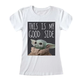 Image of Mandalorian - Good Side Womens Large T-Shirt - White