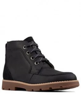 Image of Clarks Heath Lace Up Toddler Boots - Navy