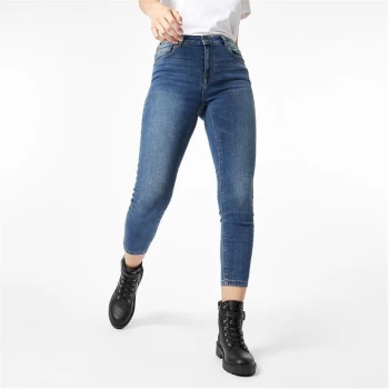 image of Jack Wills Sancomb Cropped Super Skinny Jeans - Mid Indigo