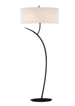 Image of Eve Floor Lamp 2 Light E27, Anthracite with White Oval Shade
