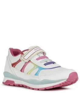 Image of Geox Girls Pavel Strap Trainers - White Multi