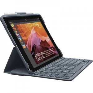 image of Logitech Slim Folio Tablet PC keyboard and book cover Compatible with (tablet PC brand): Apple iPad 9.7 (March 2017), iPad 9.7 (March 2018)