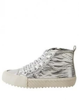 Mango Girls Metallic High Top Pumps - Silver