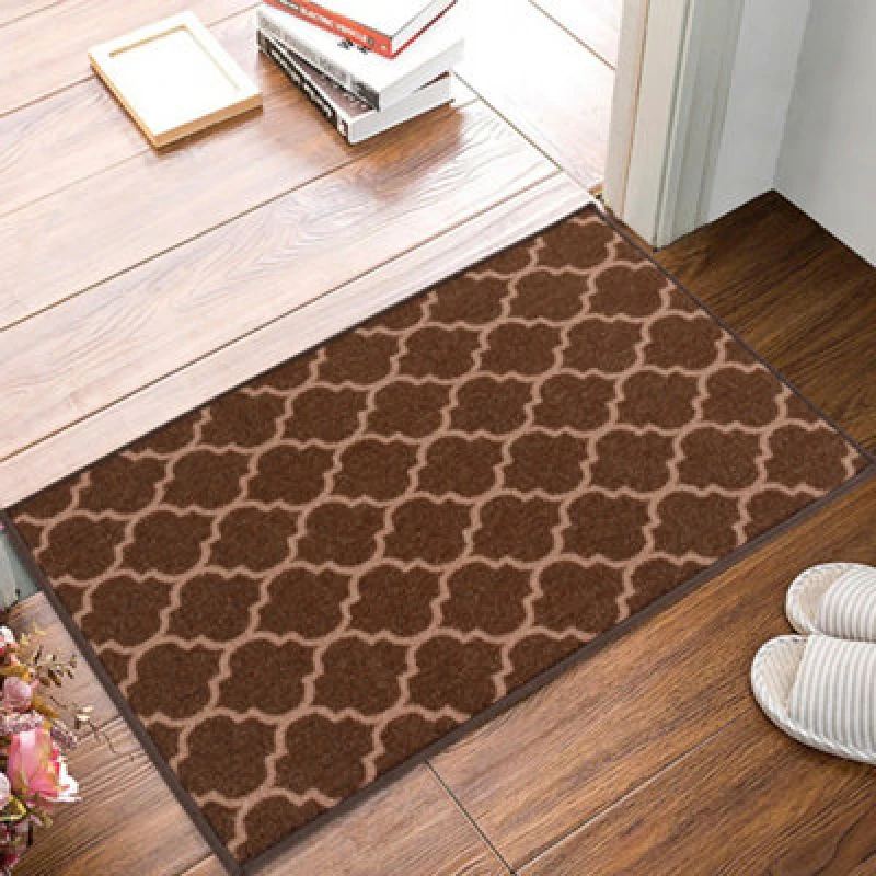 Image of Smart Living Smart Living Trellis Heavy Duty Machine Washable Hallway Kitchen Non Slip Door Mat in Brown Size: 57cm x 90cm Brown 57cm x 90cm Unisex