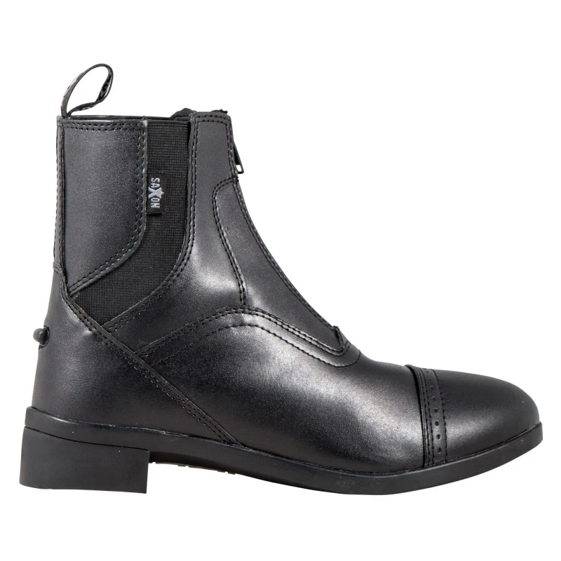 Image of Saxon Syntovia Zip Paddock Boots in Black Size: 4 Black Unisex 4