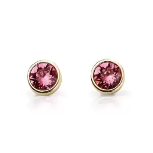 image of JG Signature Gold Plated Silver October Birthstone Crystal Stud Earrings