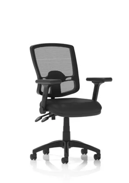 Image of Eclipse Eclipse Plus II Deluxe Mesh Back with Soft Bonded Leather Seat With Height Adjustable And Folding Arms DE02DMLTHFD