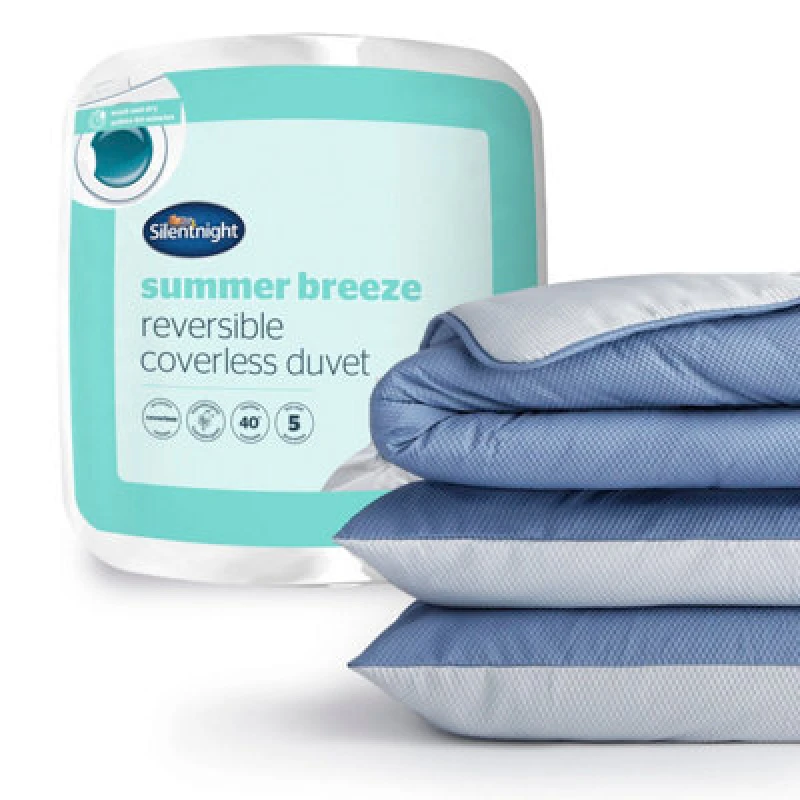 Image of Silentnight Silentnight Reversible 2.5 Tog Duvet Grey/Blue - Silentnight - Size: SINGLE Grey/Blue SINGLE XW49801
