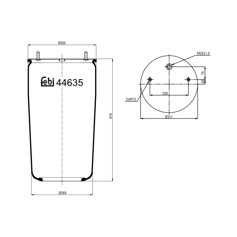 Image of FEBI BILSTEIN 44635 Boot, air suspension Boot,air suspension (324)