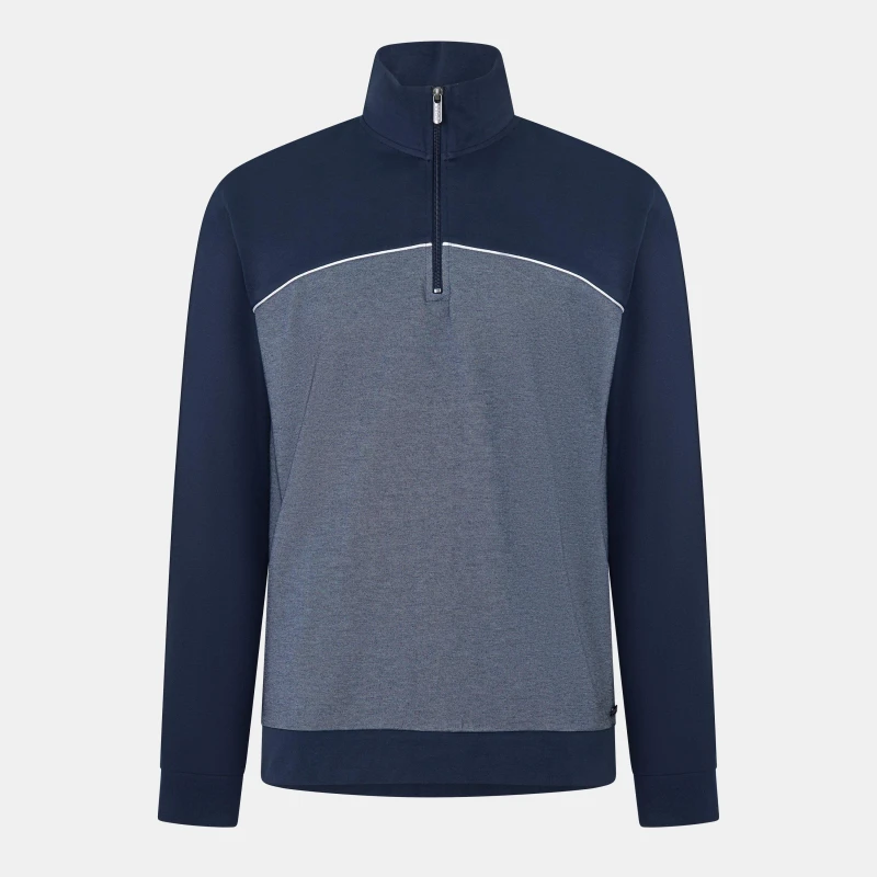 Image of Boss Mens Quarter-Zip Fleece Dark Blue 403 male S