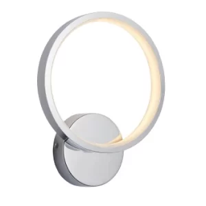 Image of Radius Modern Designer Round LED Wall Light Chrome, Warm White, IP44