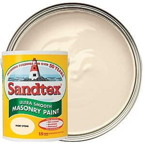 image of Sandtex Ultra Smooth Masonry Paint - Ivory Stone 5L