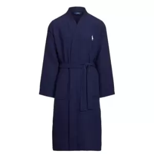 image of Polo Ralph Lauren Cotton Waffle Robe - Blue