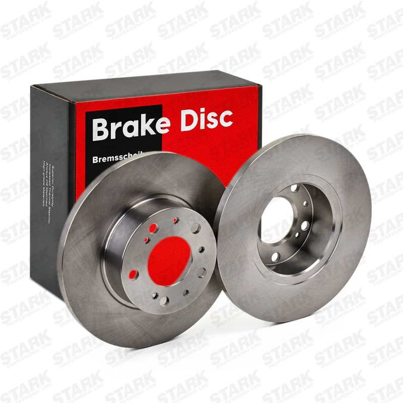 Image of STARK SKBD-0023061 Brake disc Front Axle, solid, Cast Iron, Uncoated, Untreated, without bolts/screws Cast Iron Brake Disc (82)