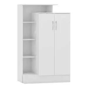 Image of Seconique Nevada Petite Open Shelf Wardrobe - White Gloss