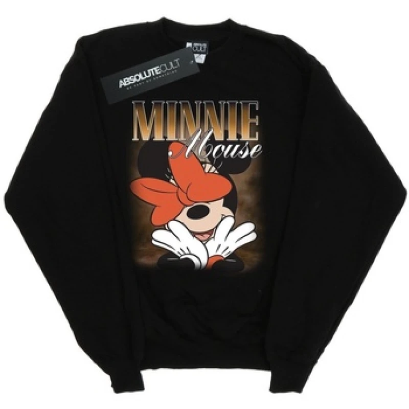 Image of Disney Minnie Mouse Bow Montage Sweatshirt Black female