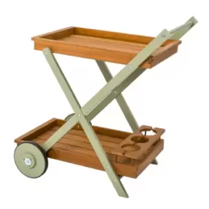 image of Florenity Verdi Drinks Trolley - Natural/Green