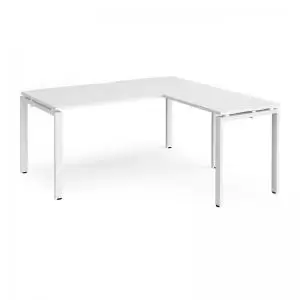 Image of Adapt desk 1600mm x 800mm with 800mm return desk - white frame and